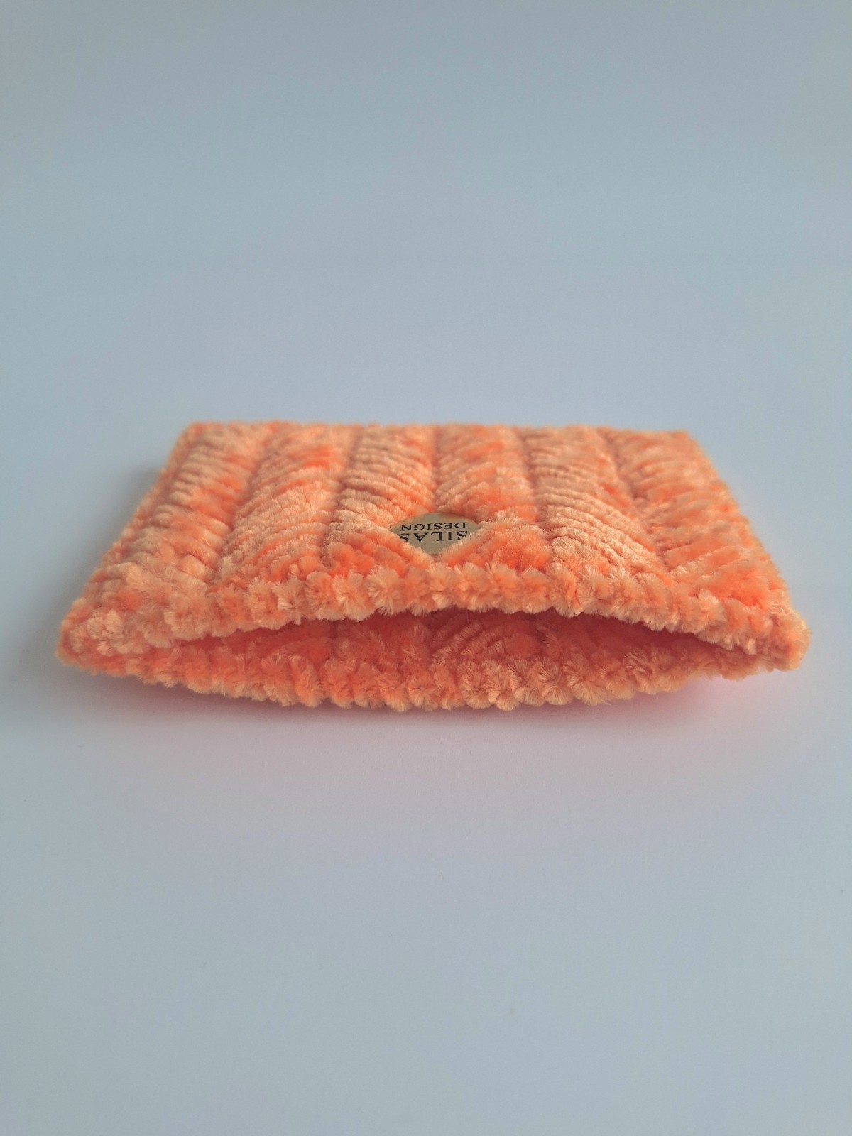 Geweven pasjeshouder | Oranje velvet look - 130084 Geweven pasjeshouder | Oranje velvet look