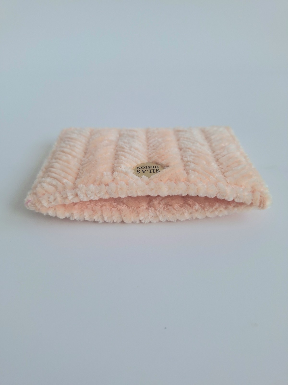 Geweven pasjeshouder | Pasteloranje velvet look - 130042 Geweven pasjeshouder | Pasteloranje velvet look