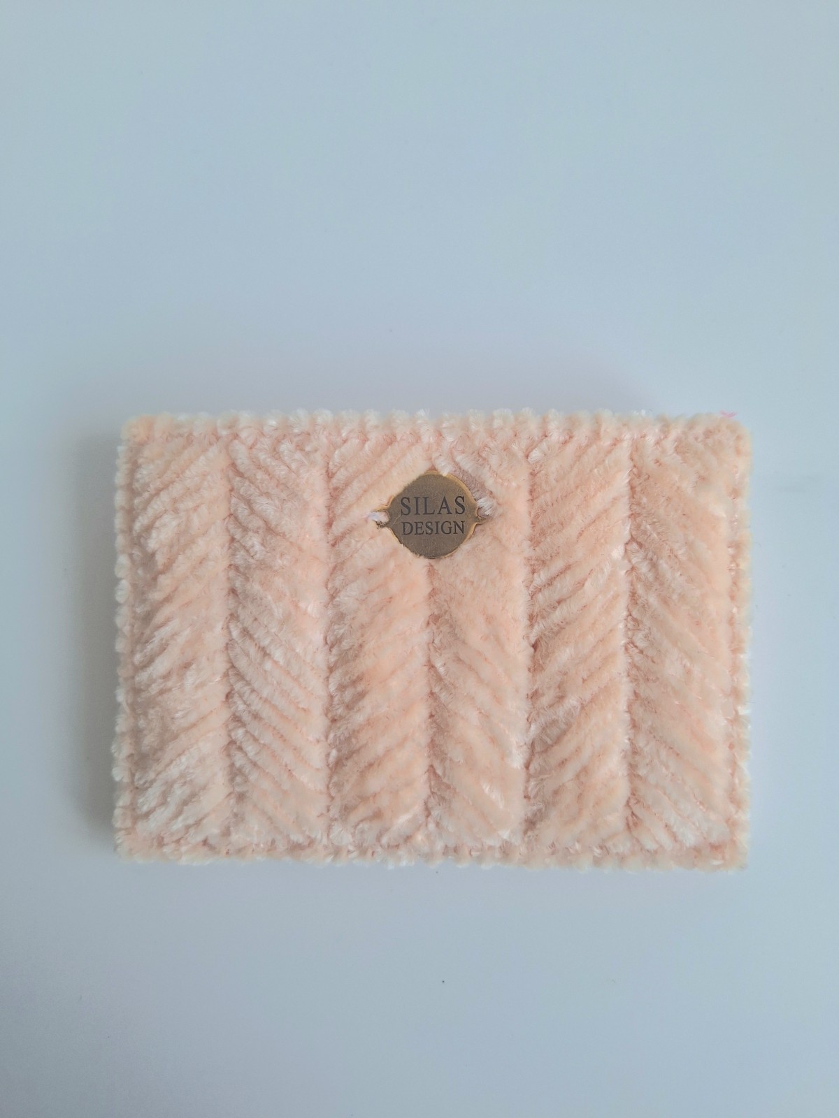 Geweven pasjeshouder | Pasteloranje velvet look - 130044 Geweven pasjeshouder | Pasteloranje velvet look