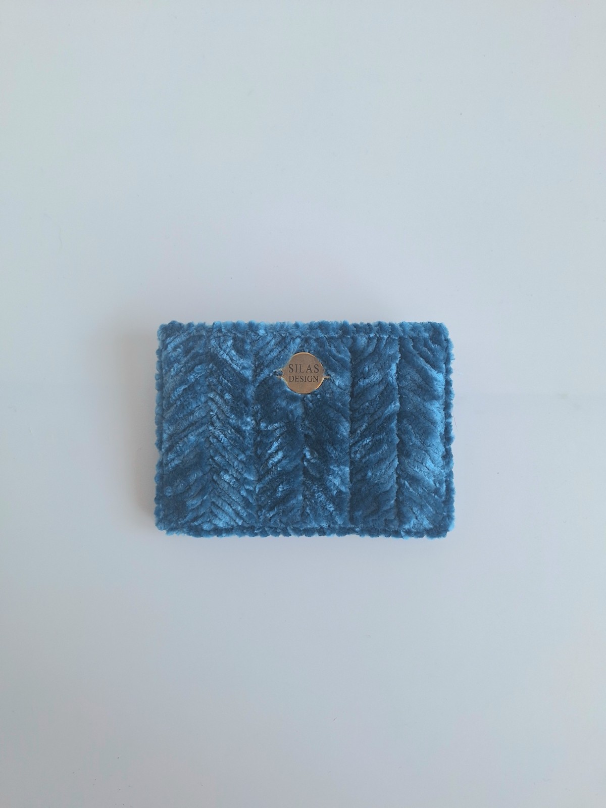 Geweven pasjeshouder | Petrol velvet look - 130030 Geweven pasjeshouder | Petrol velvet look