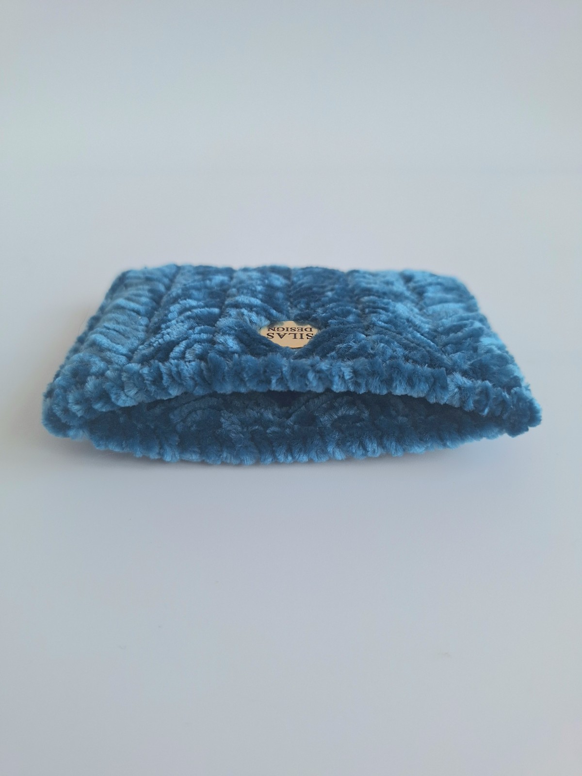 Geweven pasjeshouder | Petrol velvet look - 130032 Geweven pasjeshouder | Petrol velvet look
