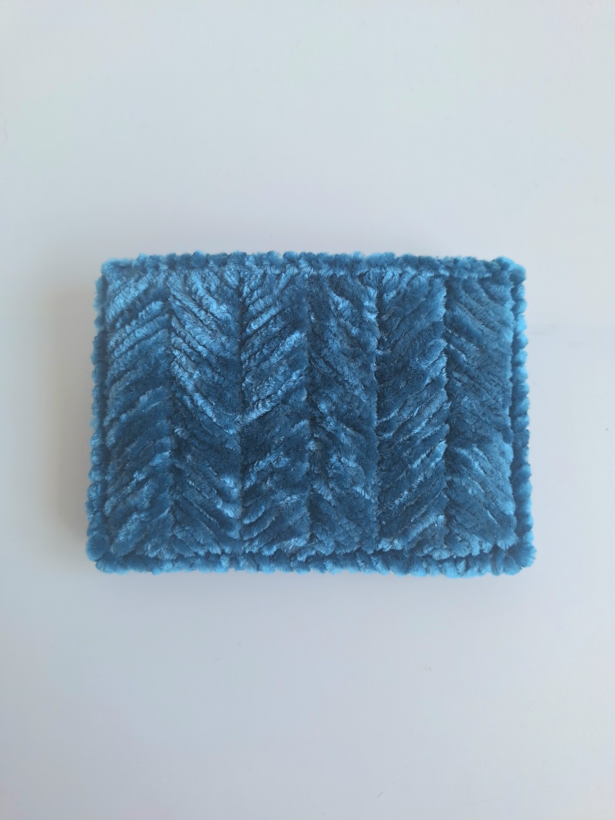 Geweven pasjeshouder | Petrol velvet look - 130033 Geweven pasjeshouder | Petrol velvet look