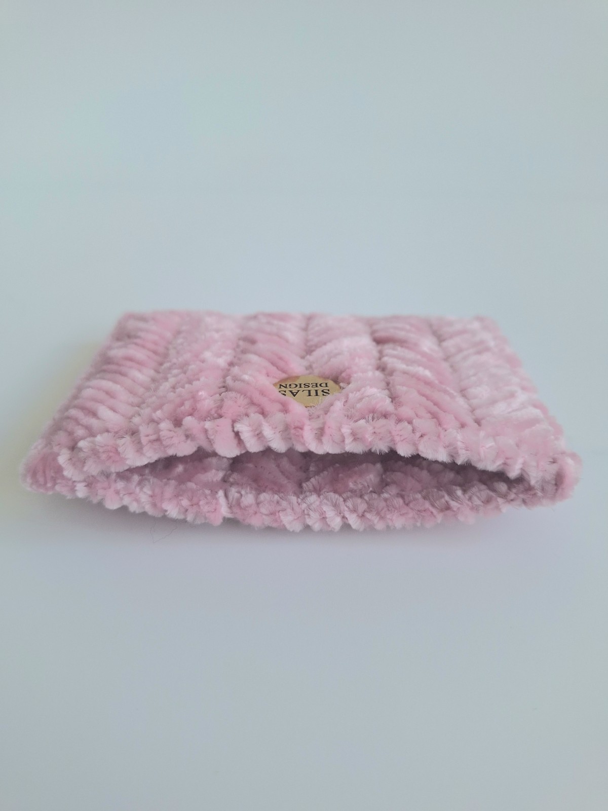 Geweven pasjeshouder | Poeder roze velvet look - 130053 Geweven pasjeshouder | Poeder roze velvet look