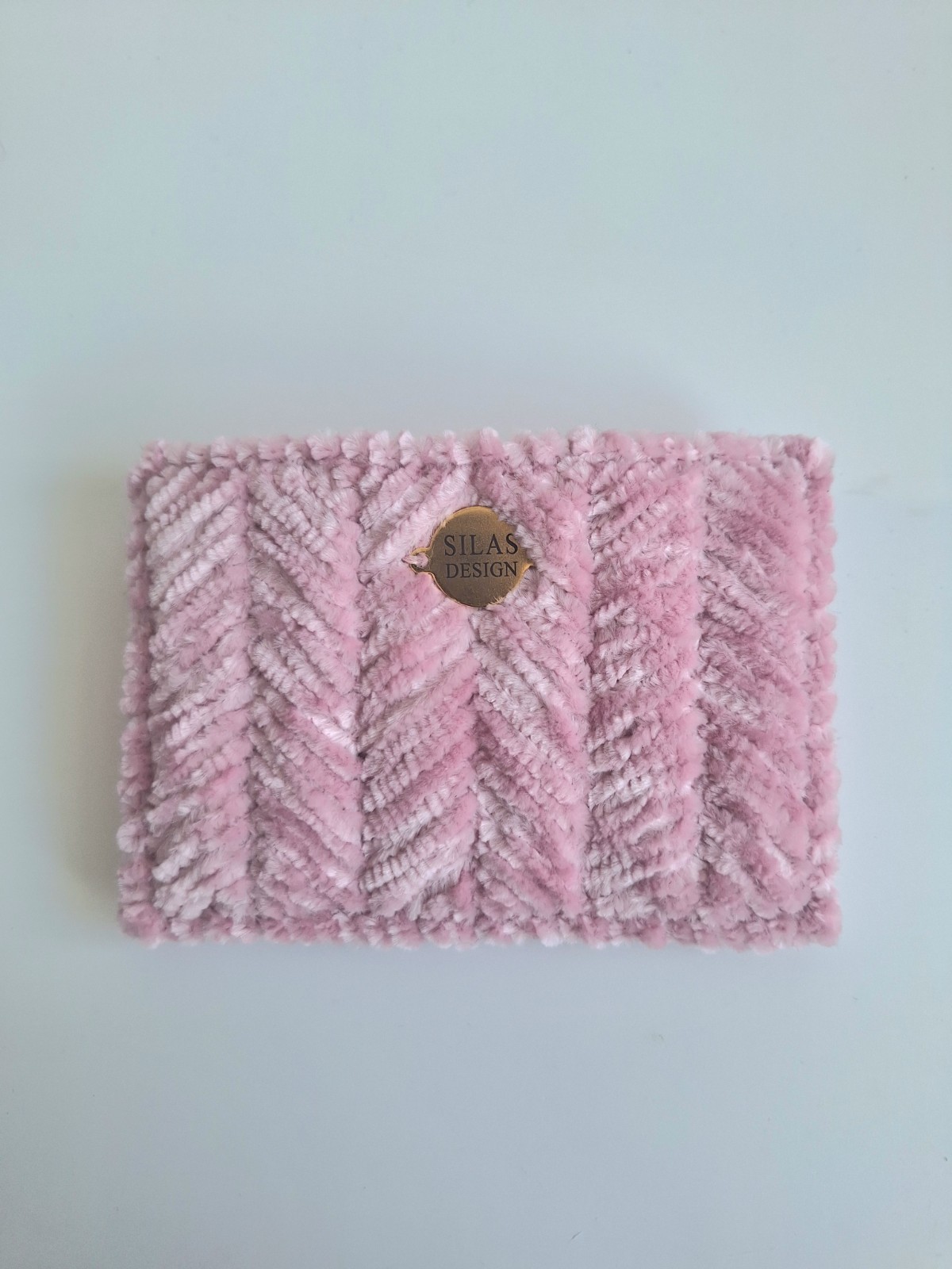 Geweven pasjeshouder | Poeder roze velvet look - 130054 Geweven pasjeshouder | Poeder roze velvet look