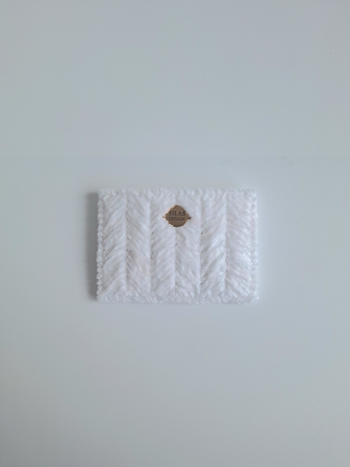 Geweven pasjeshouder | Wit velvet look
