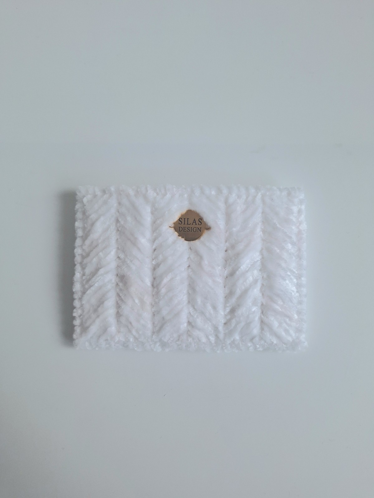 Geweven pasjeshouder | Wit velvet look