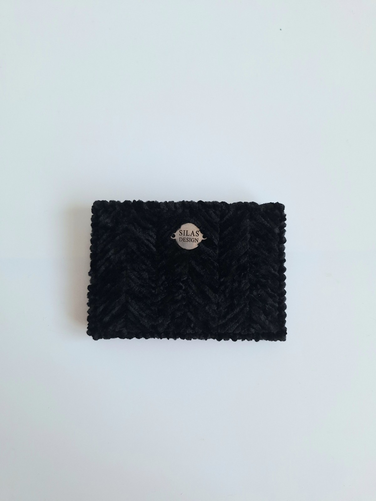 Geweven pasjeshouder | Zwart velvet look
