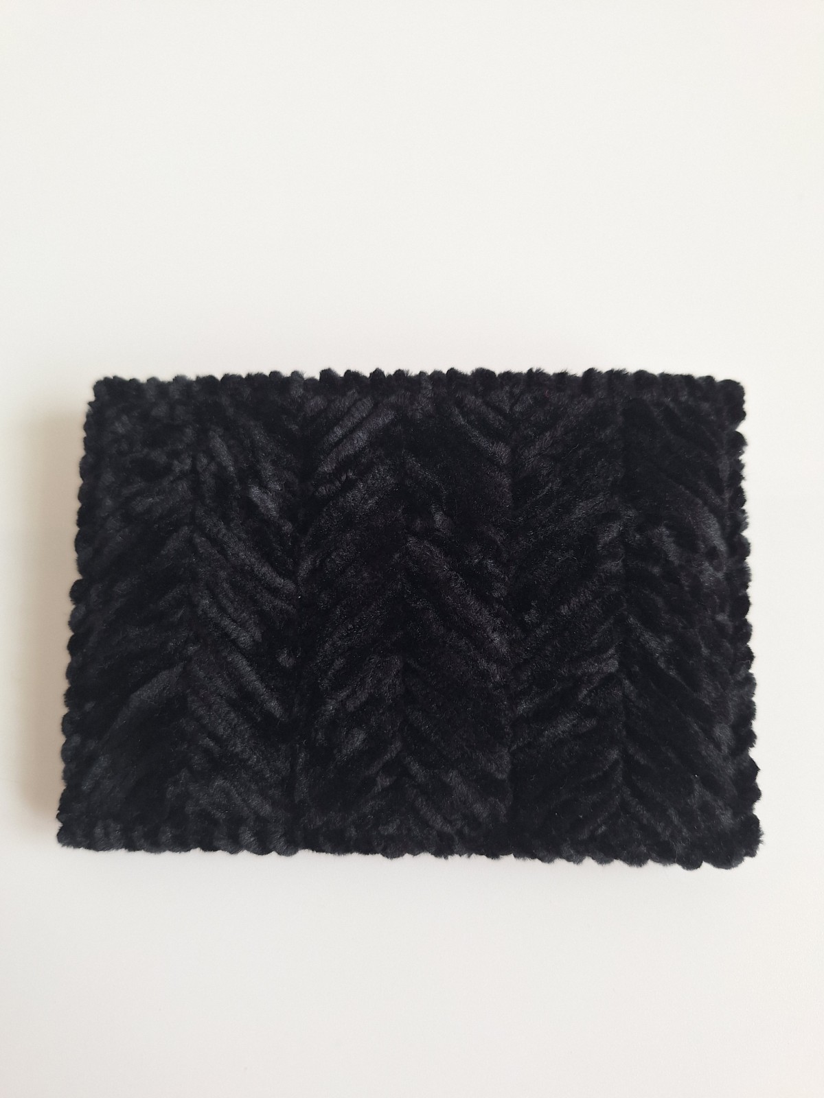 Geweven pasjeshouder | Zwart velvet look
