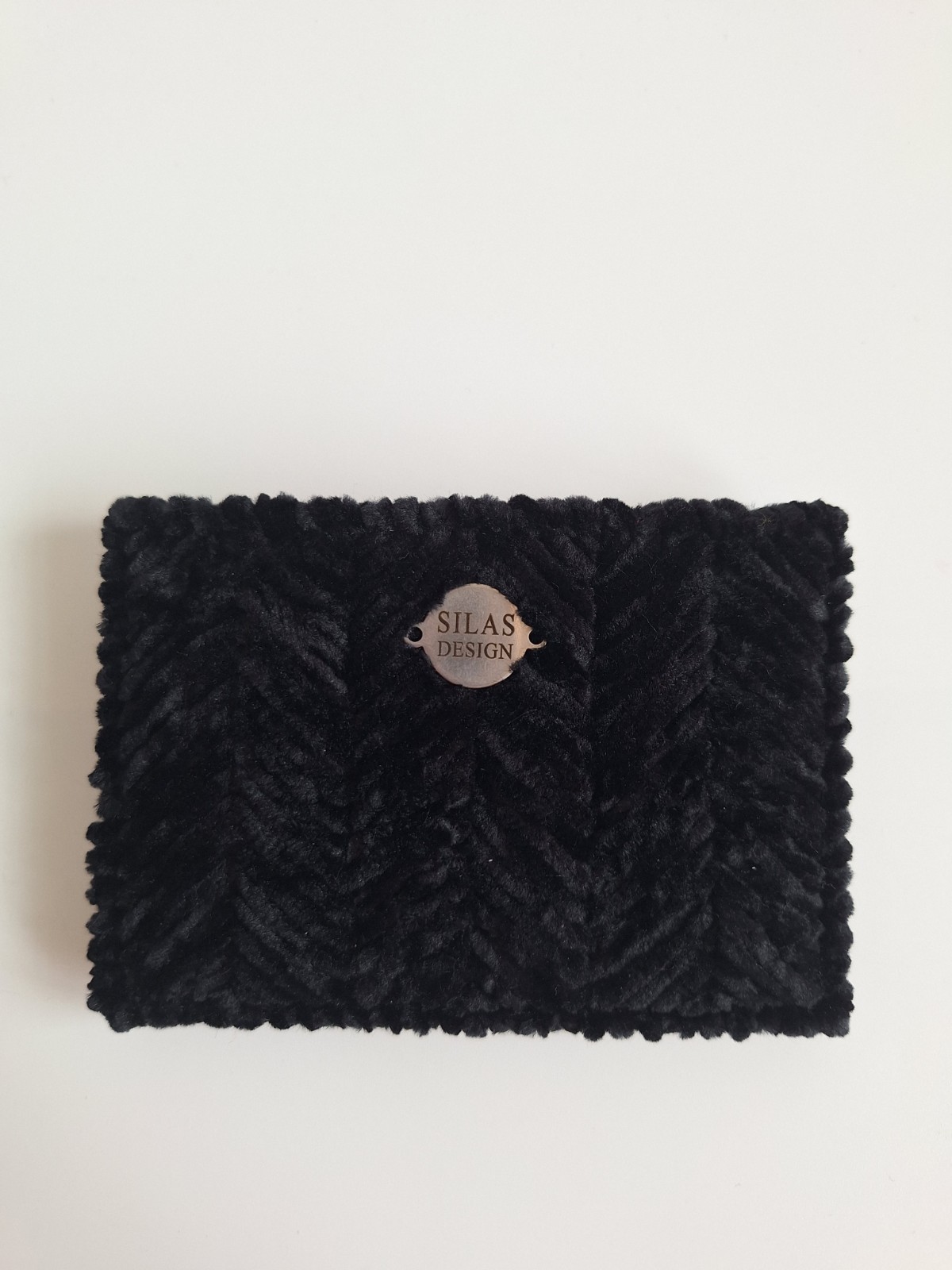 Geweven pasjeshouder | Zwart velvet look