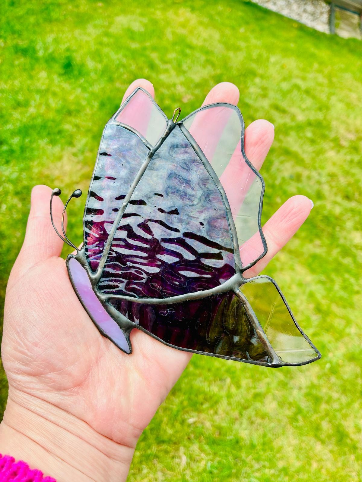 Glas-in-lood vlinder | Handgemaakt | Tiffany-techniek | Raamhanger | Suncatcher