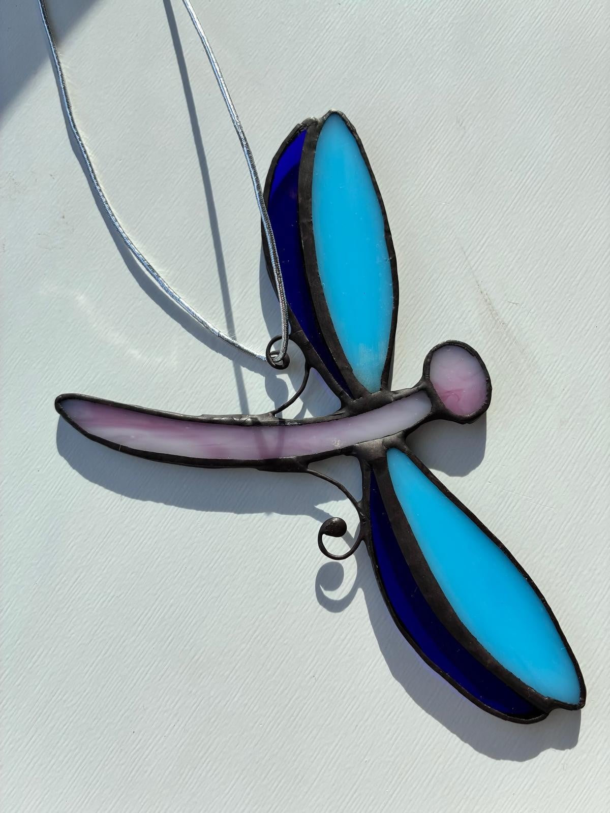 Handgemaakte Glas-in-Lood Libelle | Raamhanger | Tiffany-techniek