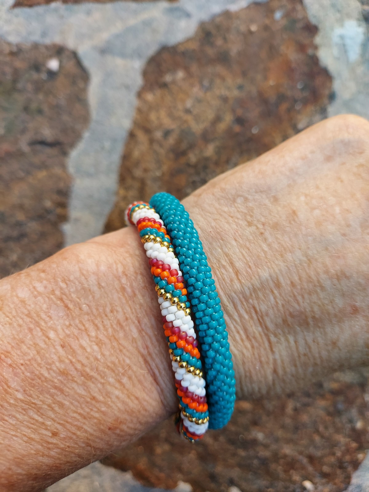 Handgemaakte kralenarmbanden 'Sunset' - 129742 Handgemaakte kralenarmbanden 'Sunset'