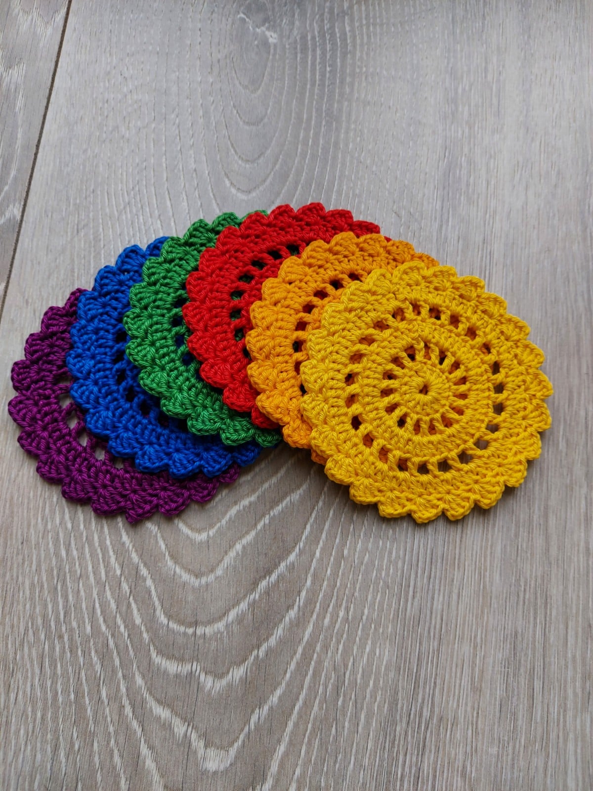 Handgemaakte onderzetters 'Rainbow' - 128721 Handgemaakte onderzetters 'Rainbow'