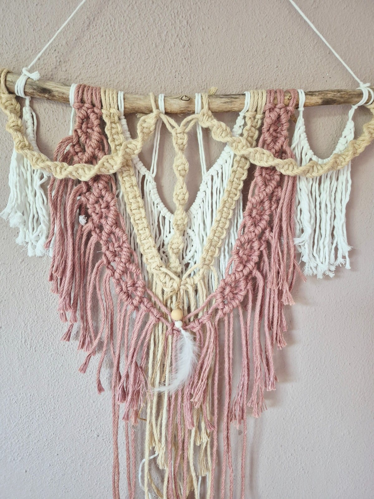 Jute macrame wandhanger, Ibiza stijl!