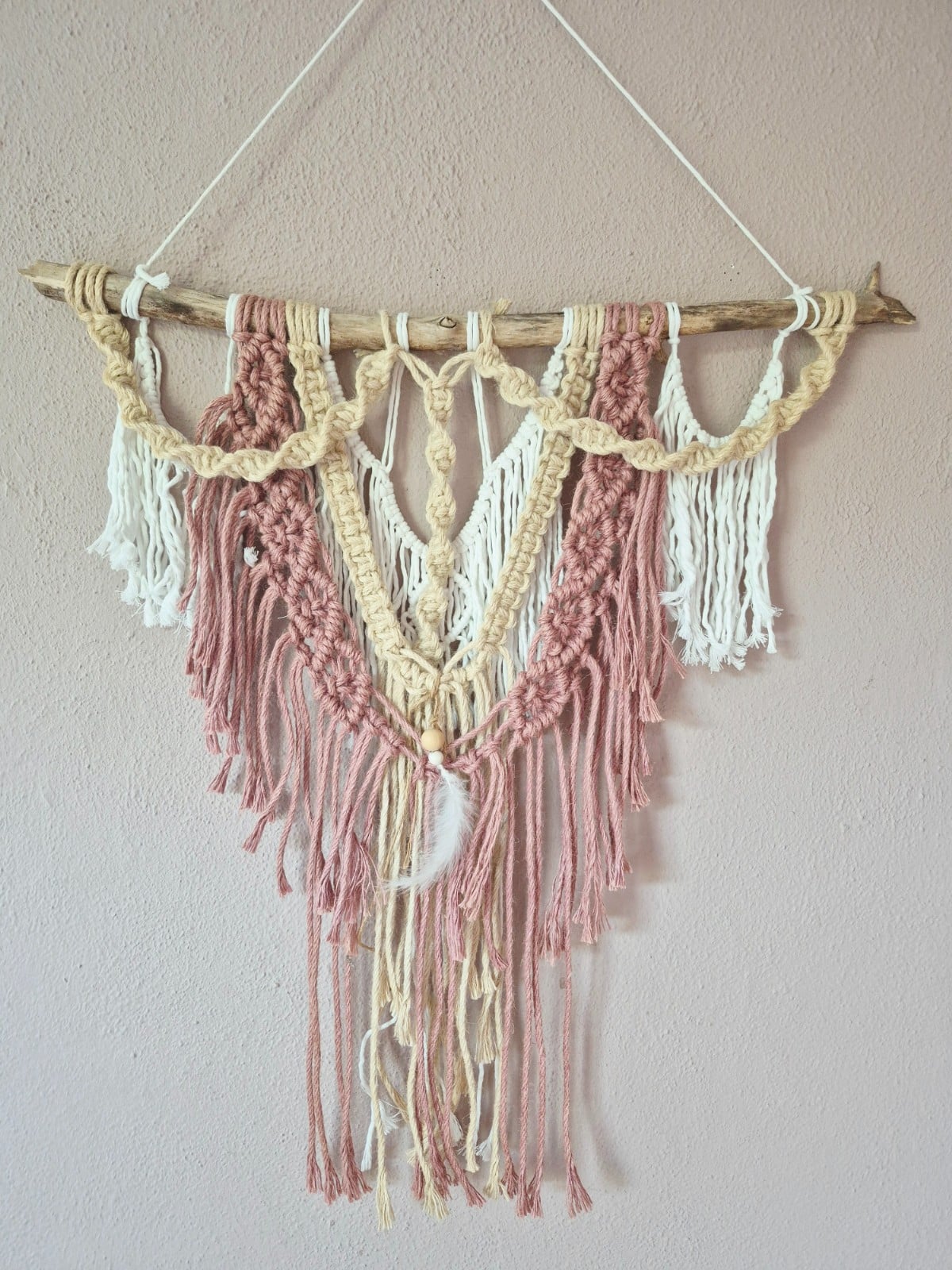 Jute macrame wandhanger, Ibiza stijl!