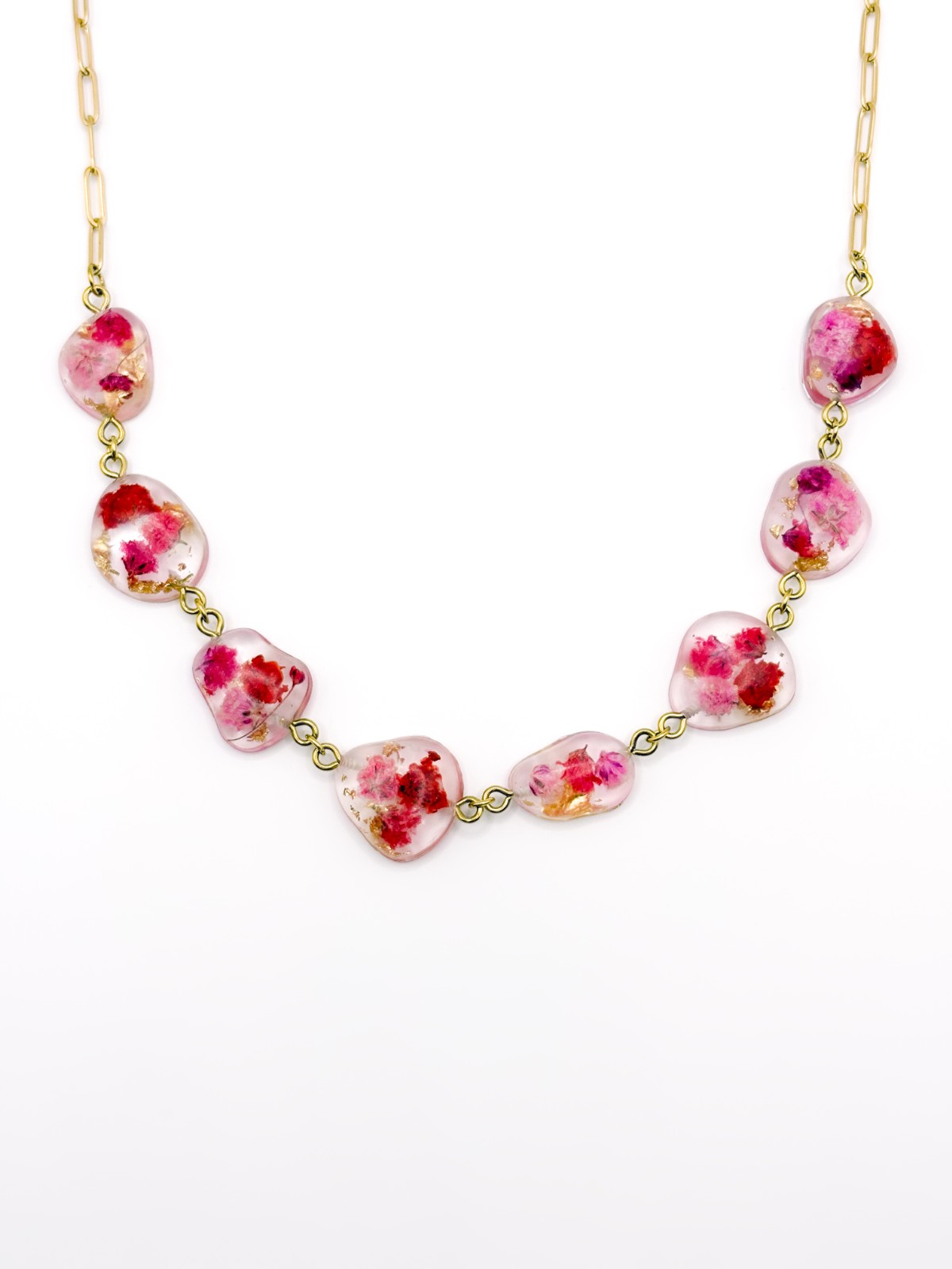 Ketting met Stenen Gevuld met Echte Bloemen uit Den Haag (GirlMeetsDe… - 127617 Ketting met Stenen Gevuld met Echte Bloemen uit Den Haag (GirlMeetsDenHaag x CH Design)