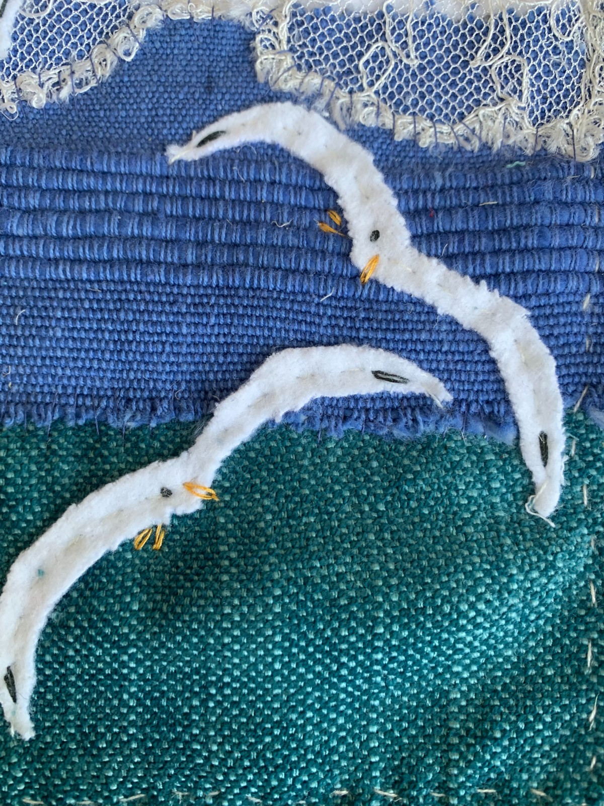 Mini wandkleedje met lucht en meeuwen
