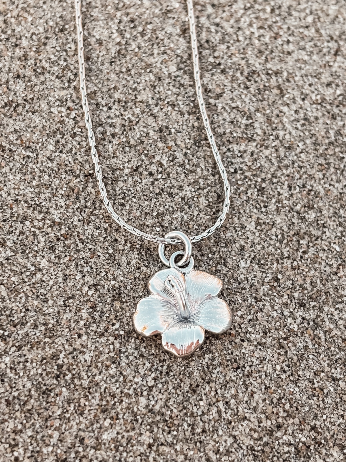 Oceaan Hibiscus Ketting Zilver