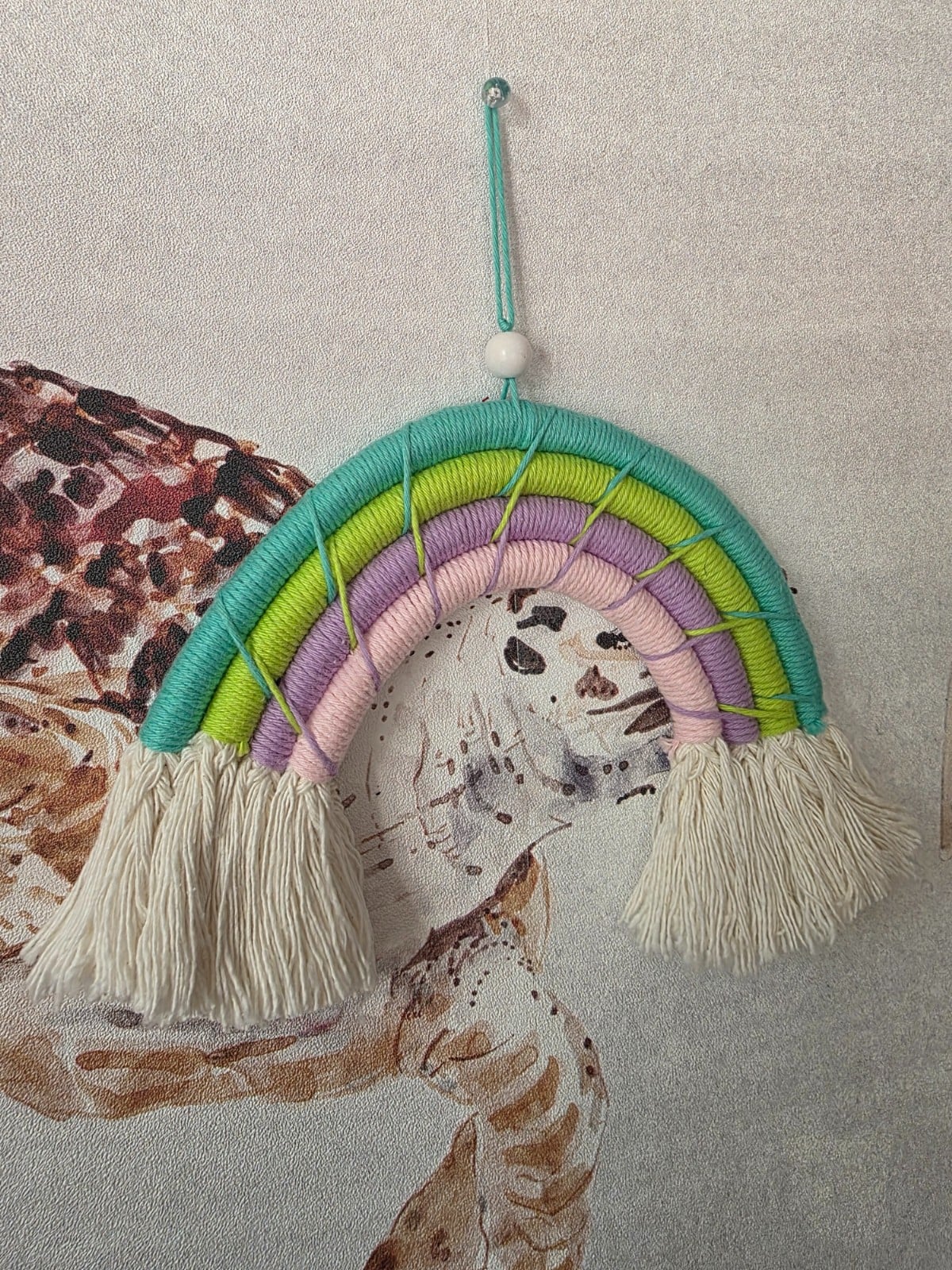 Pastel Rainbow Dreamcatcher – Kinderkamer Wandhanger - 130908 Pastel Rainbow Dreamcatcher – Kinderkamer Wandhanger
