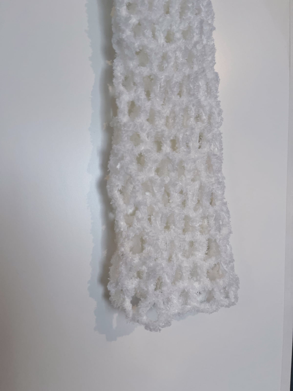 Sarasvati - Witte gehaakte teddy yarn shrug - M