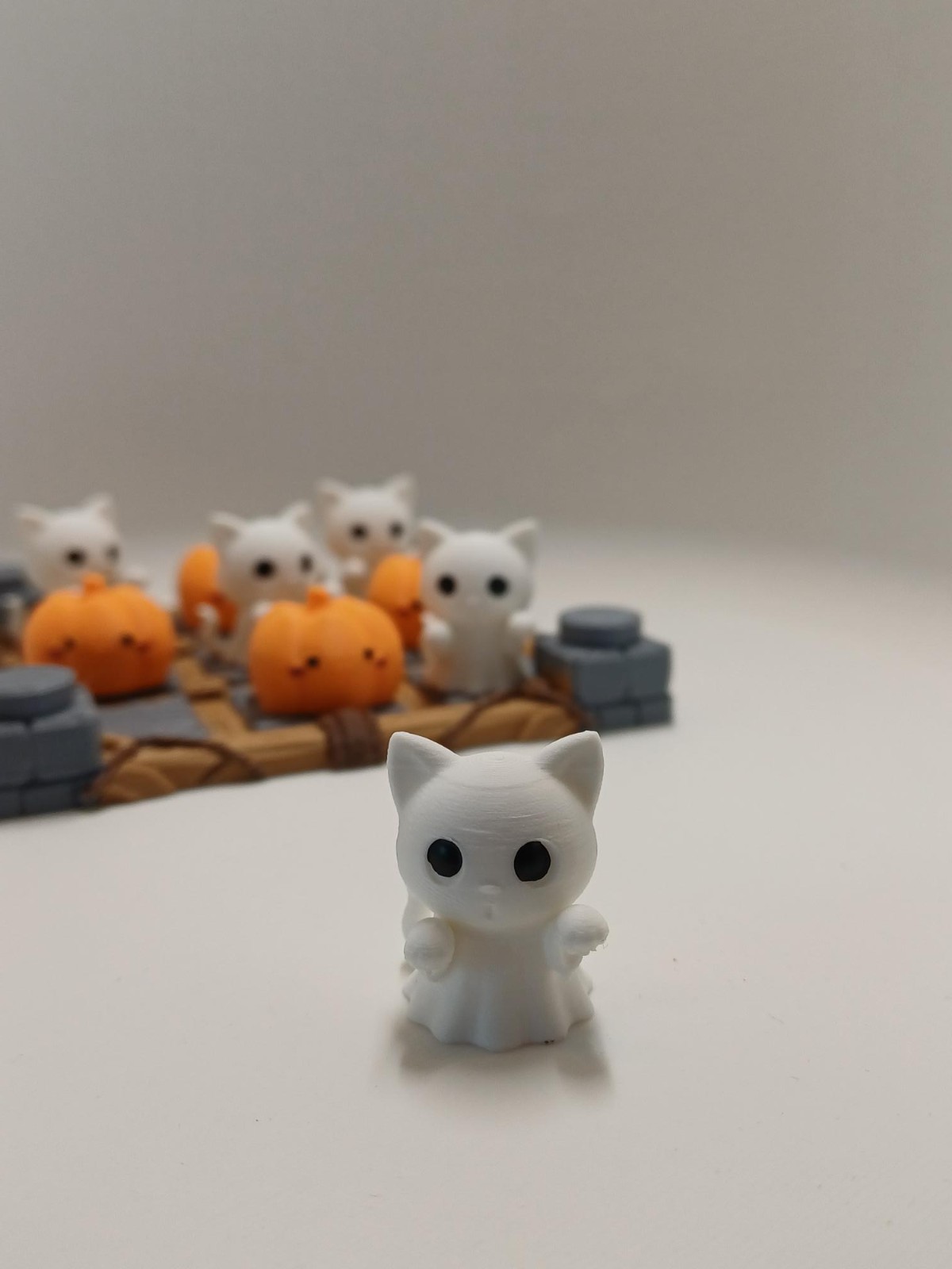 Spooky Boter Kaas en Eieren Spel – Pocket Bordspel met Katjes & Pom… - 127888 Handgemaakt Halloween Display Spel – Katjes & Pompoentjes