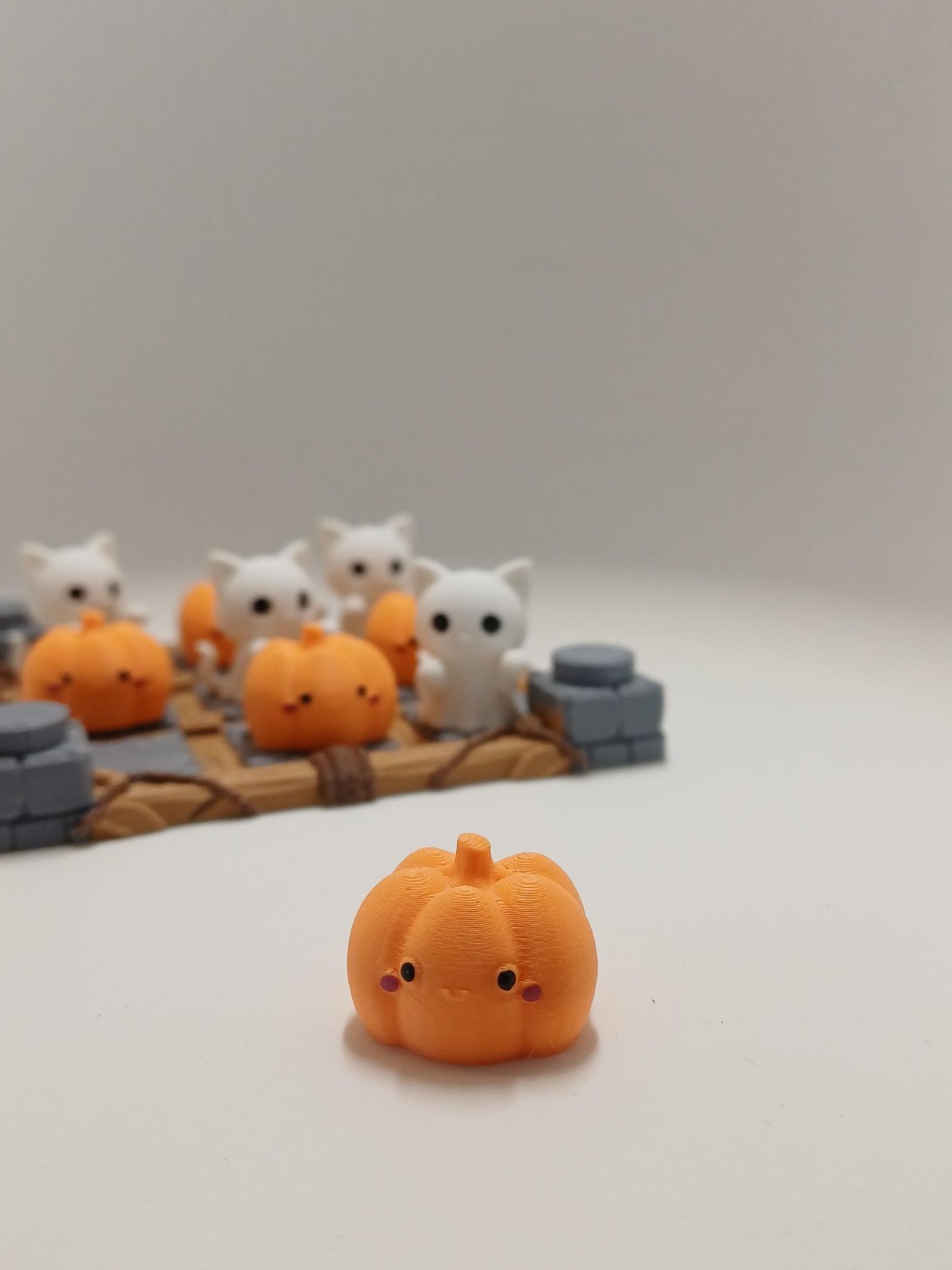 Spooky Boter Kaas en Eieren Spel – Pocket Bordspel met Katjes & Pom… - 127889 Handgemaakt Halloween Display Spel – Katjes & Pompoentjes