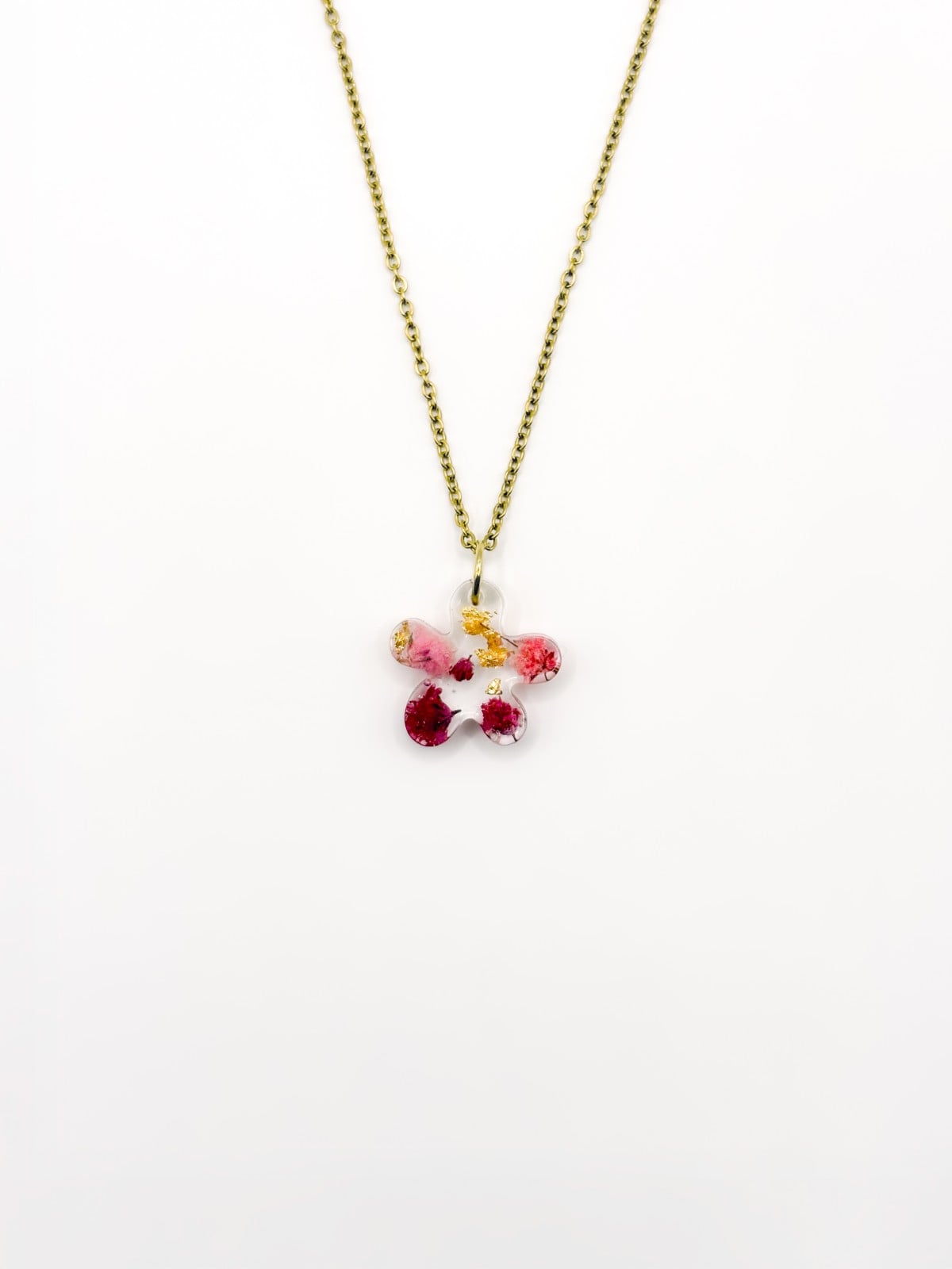 Subtiele Ketting met Bloem Hanger Gevuld met Echt Gipskruid uit Den Haag (GirlMeetsDenHaag x CH Design)