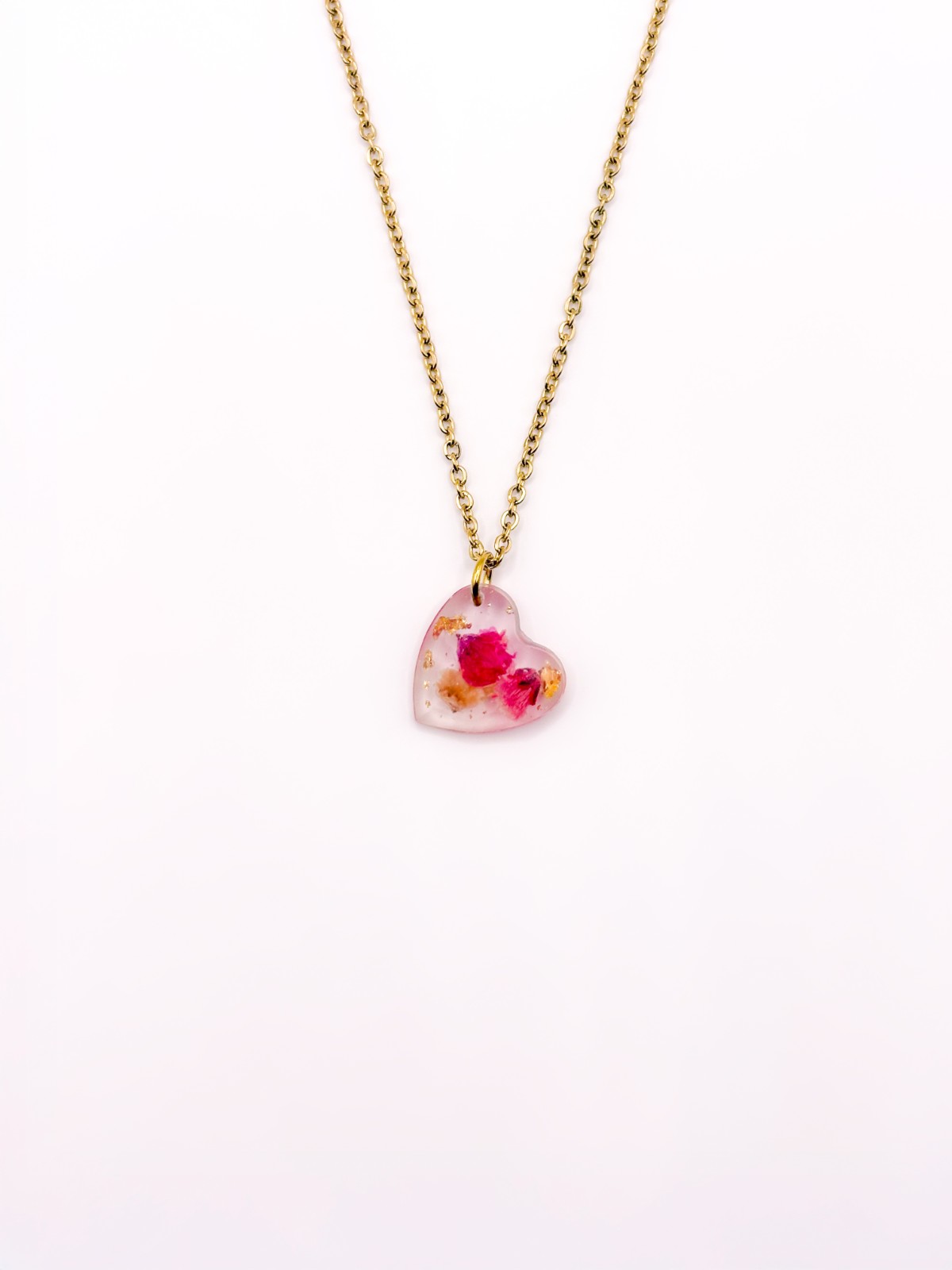 Subtiele Ketting met Hartjes Hanger Gevuld met Echt Gipskruid uit Den Haag (GirlMeetsDenHaag x CH Design)
