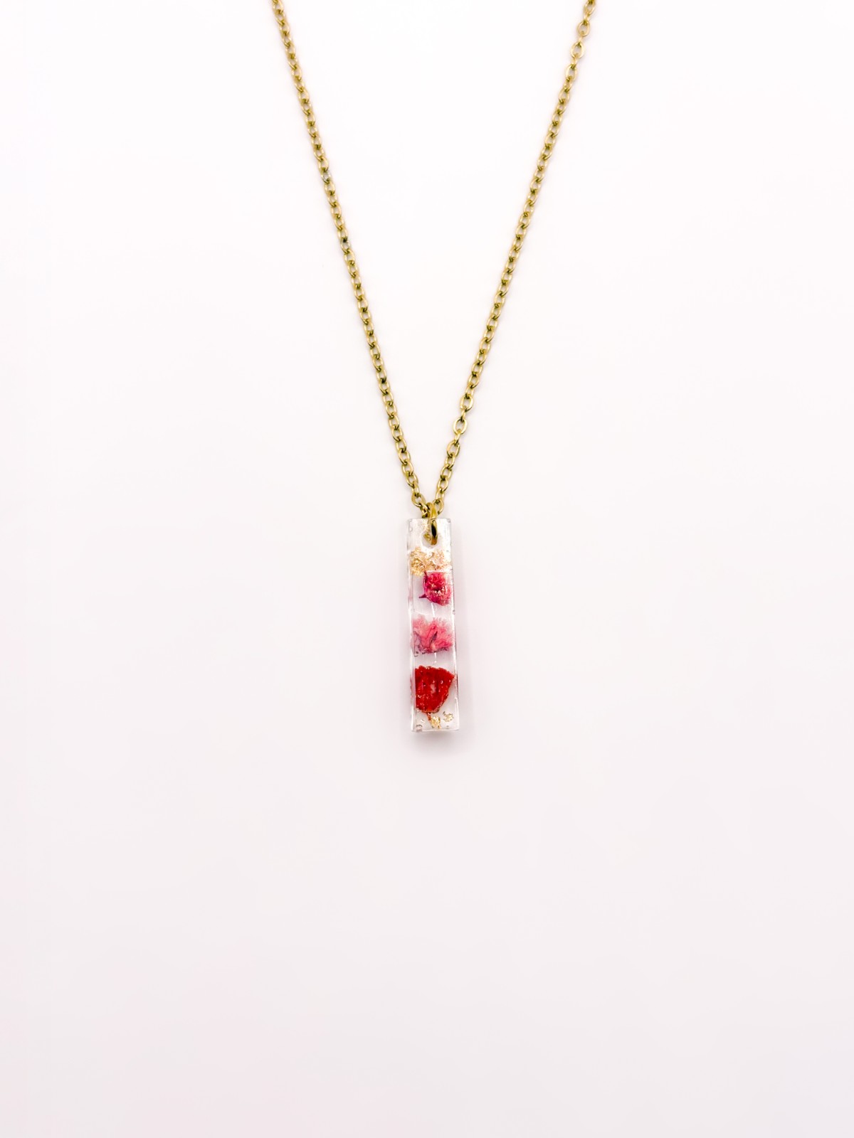 Subtiele Ketting met Lineaire Hanger Gevuld met Echt Gipskruid uit Den Haag (GirlMeetsDenHaag x CH Design)