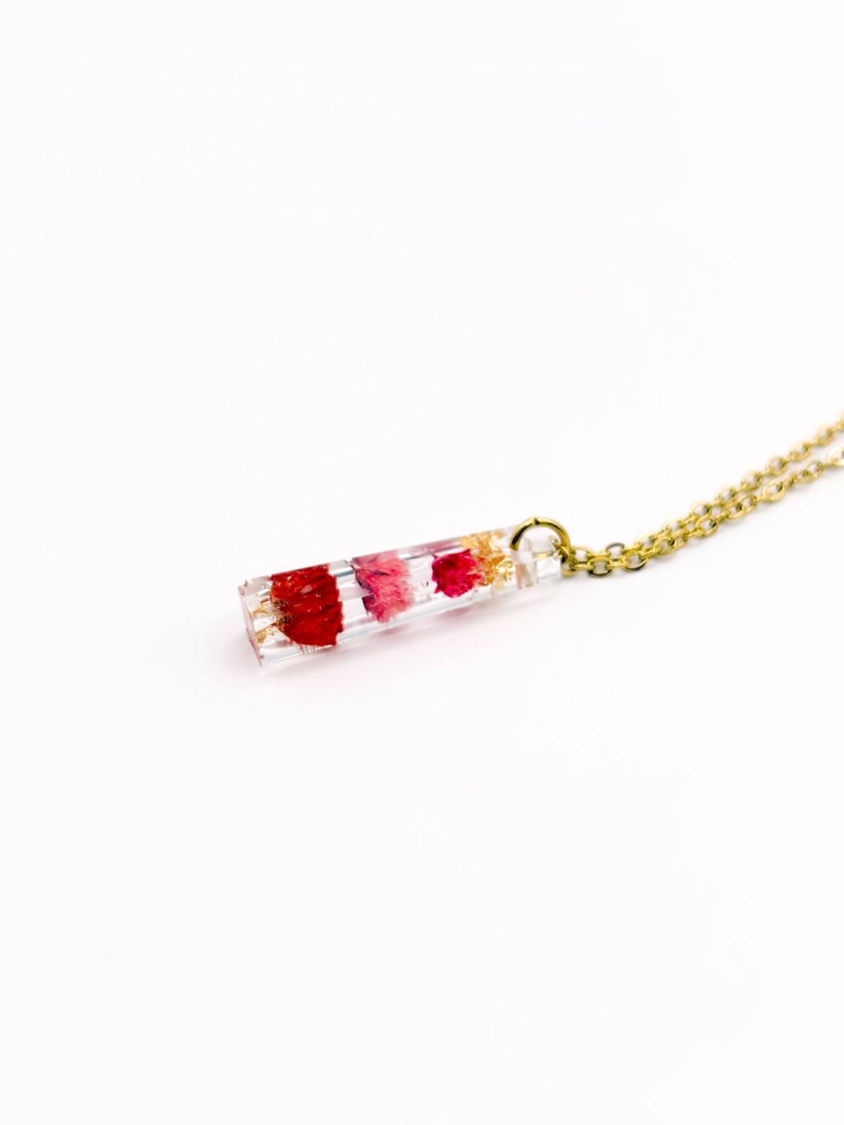 Subtiele Ketting met Lineaire Hanger Gevuld met Echt Gipskruid uit Den Haag (GirlMeetsDenHaag x CH Design)