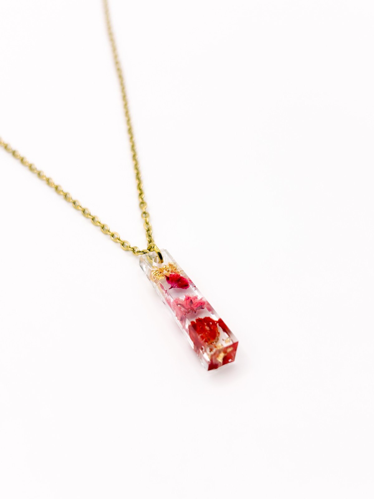 Subtiele Ketting met Lineaire Hanger Gevuld met Echt Gipskruid uit Den Haag (GirlMeetsDenHaag x CH Design)