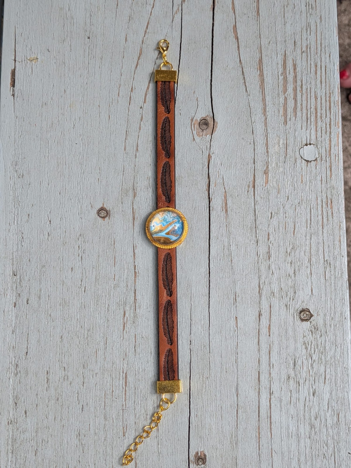 Unieke leren armband - 131057 Unieke leren armband