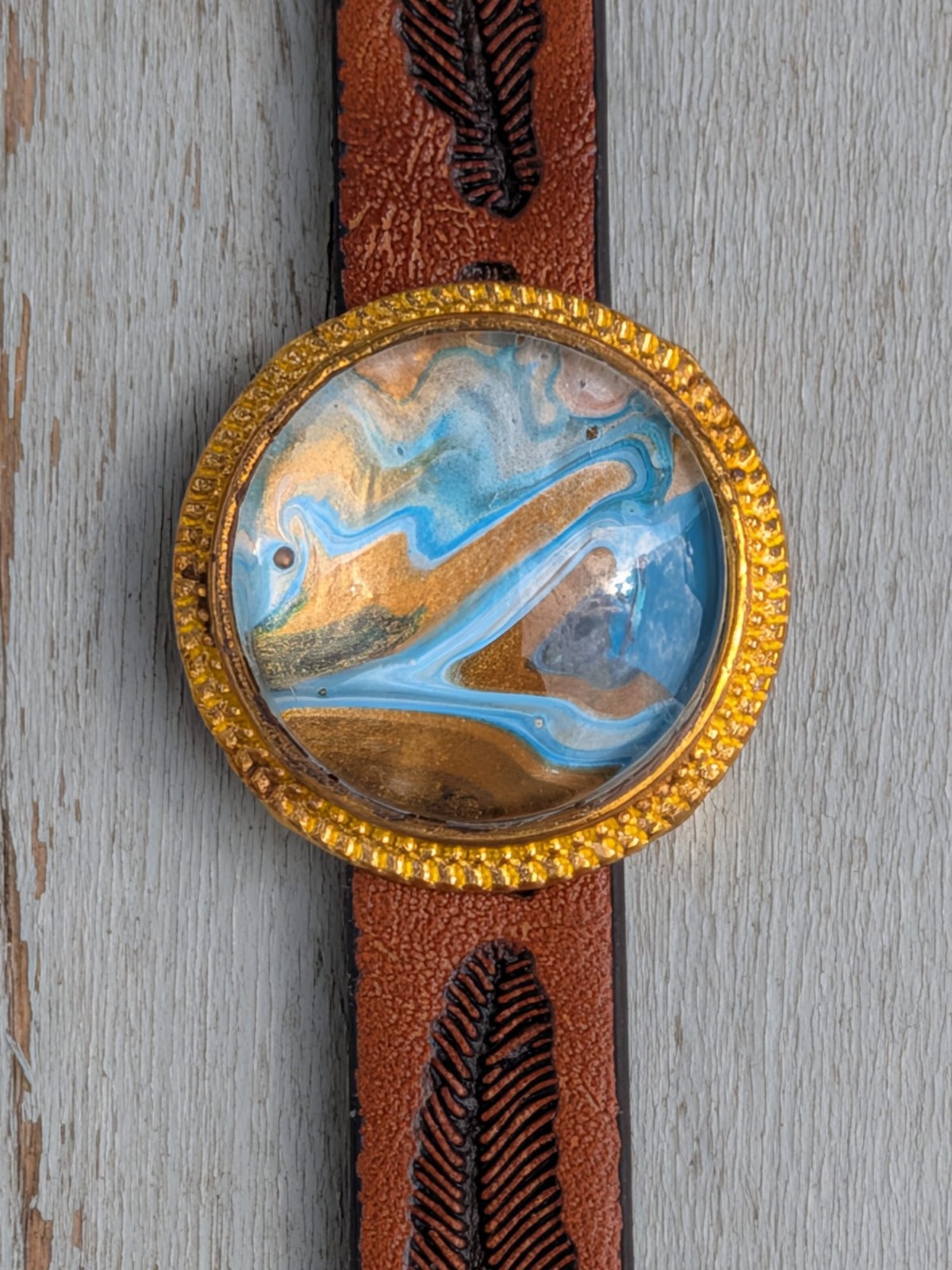 Unieke leren armband - 131058 Unieke leren armband
