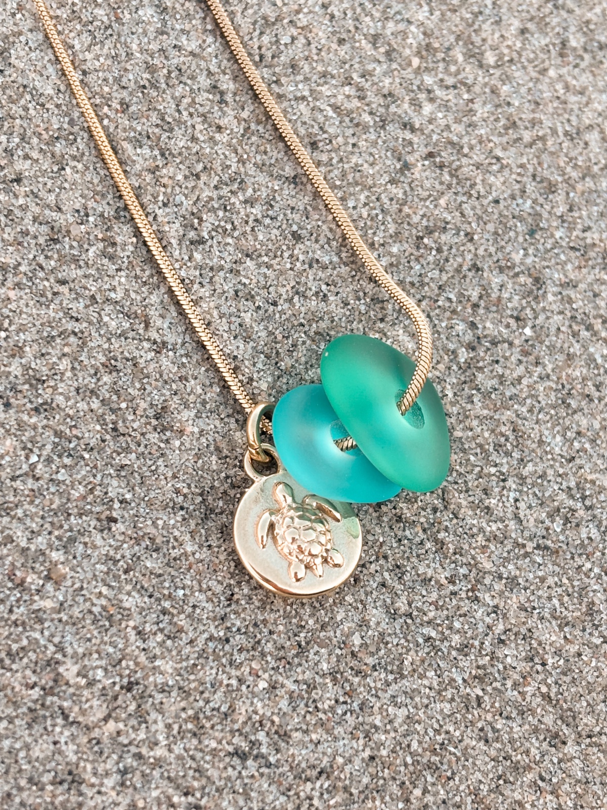Zeeglas Zeester & Schildpad Ketting Goud - 129033 Zeeglas Zeester & Schildpad Ketting Goud