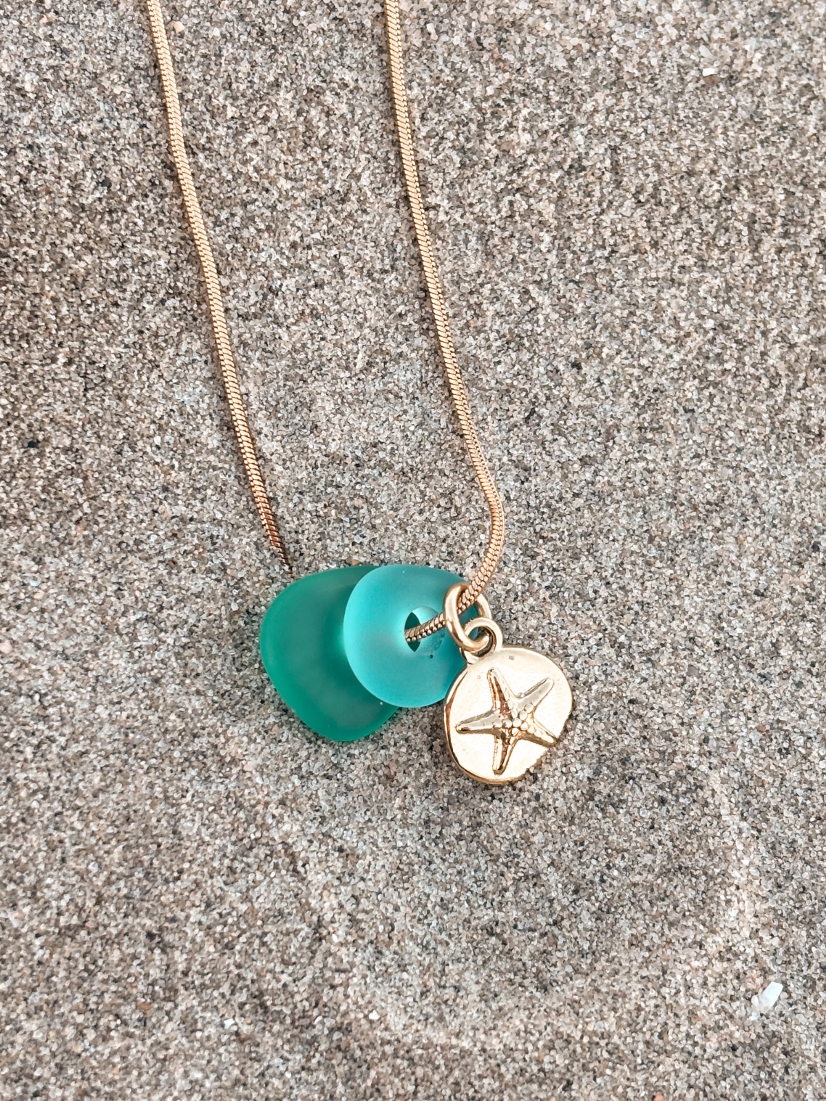 Zeeglas Zeester & Schildpad Ketting Goud - 129034 Zeeglas Zeester & Schildpad Ketting Goud