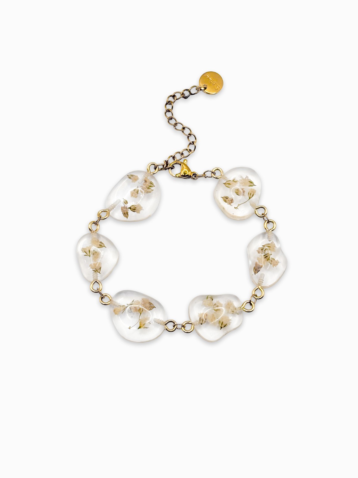 Armband met Steenvormige Hangers Gevuld met Echt Gipskruid (The Class… - 132673 Armband met Steenvormige Hangers Gevuld met Echt Gipskruid (The Classics)