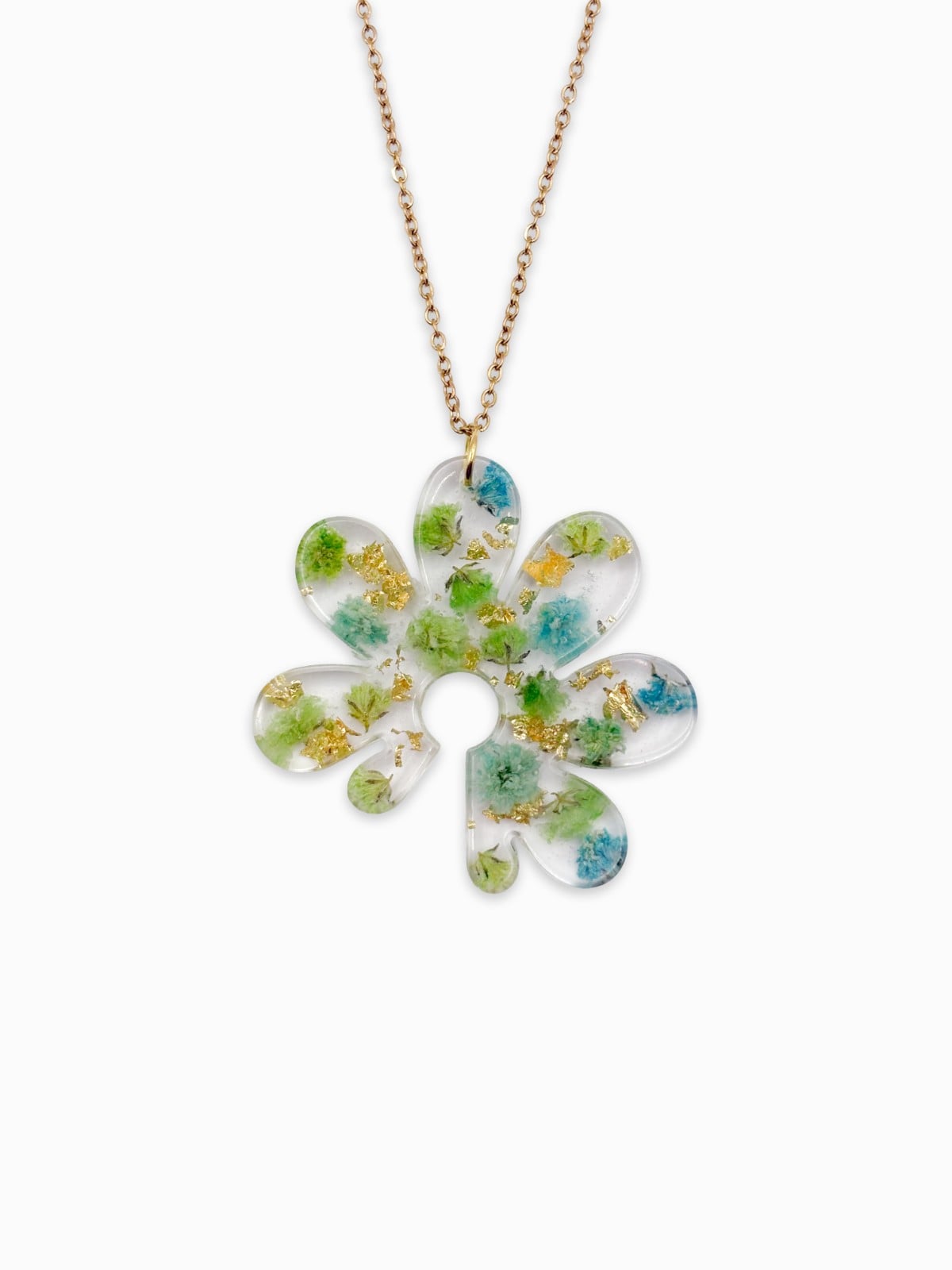 Bloemvormige Statement Ketting met Echte Bloemen uit Luxemburg (Forgo… - 131853 Bloemvormige Statement Ketting met Echte Bloemen uit Luxemburg (Forgotten Gardens)