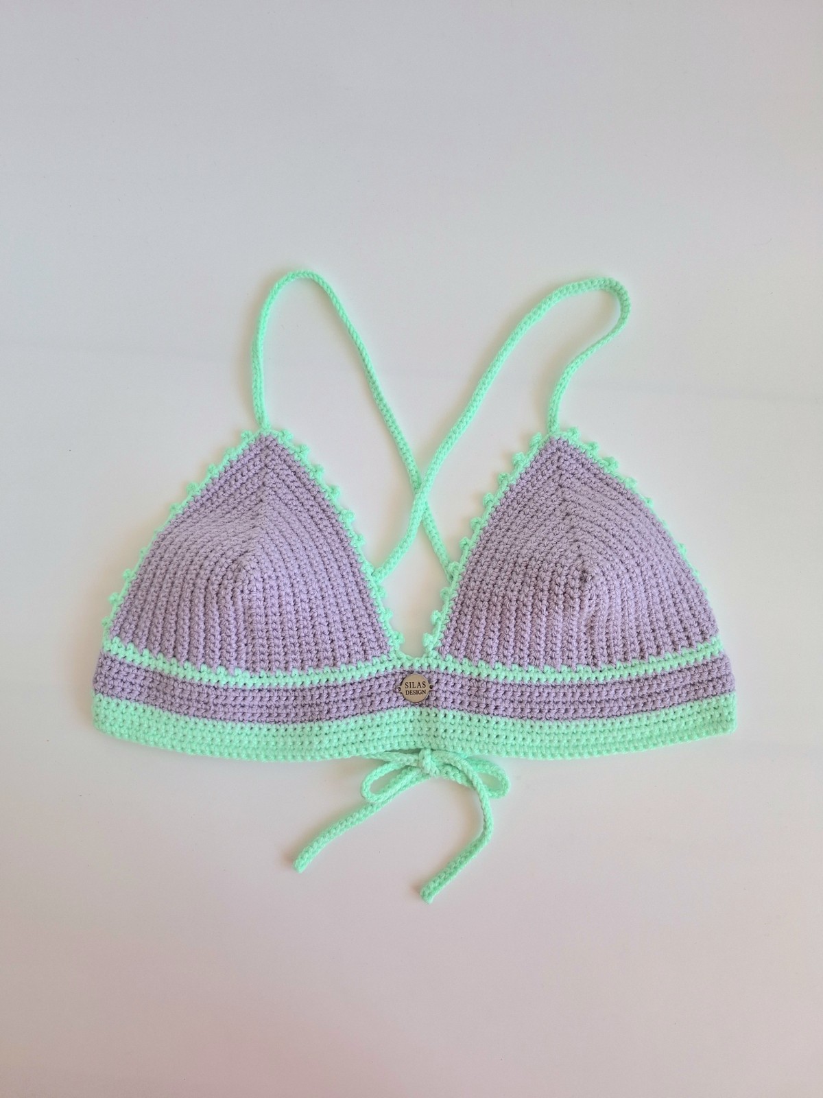 Gehaakt topje | Lila en mintgroen - 135519 Gehaakt topje | Lila en mintgroen