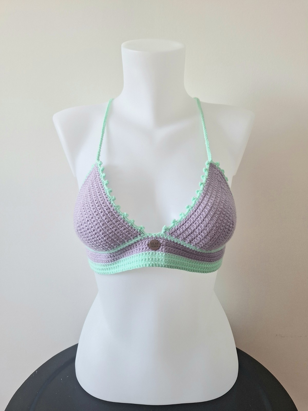Gehaakt topje | Lila en mintgroen - 135521 Gehaakt topje | Lila en mintgroen