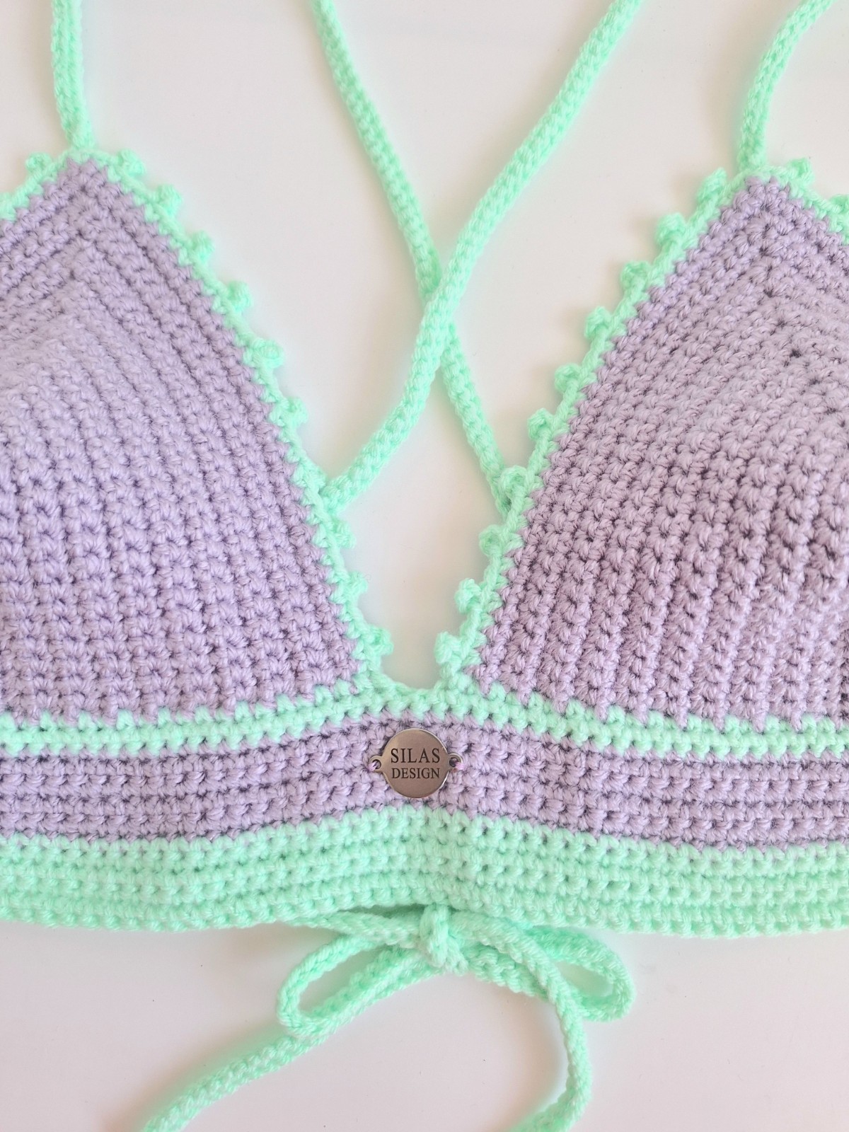 Gehaakt topje | Lila en mintgroen - 135523 Gehaakt topje | Lila en mintgroen