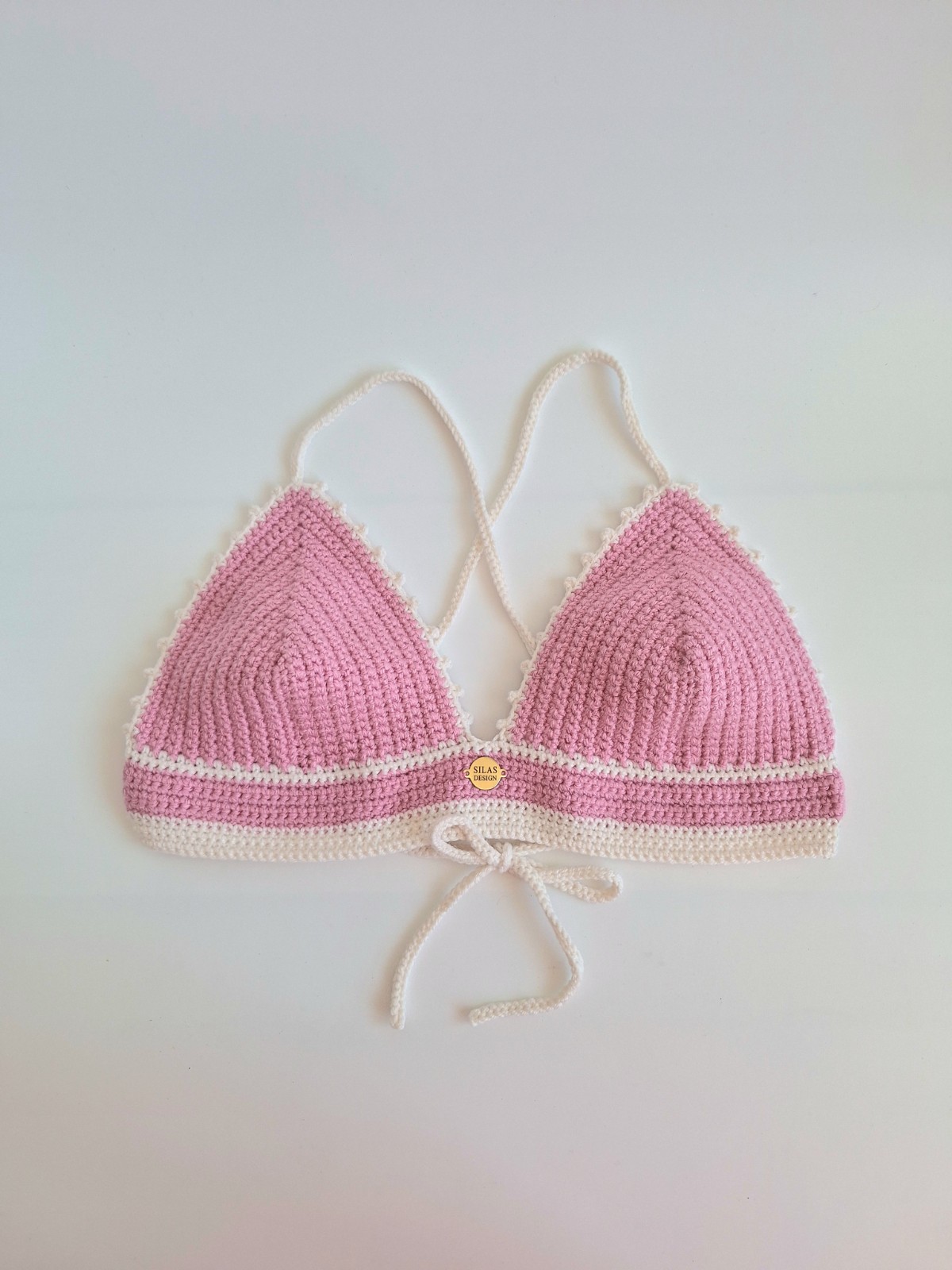 Gehaakt topje | Roze en crème - 135528 Gehaakt topje | Roze en crème