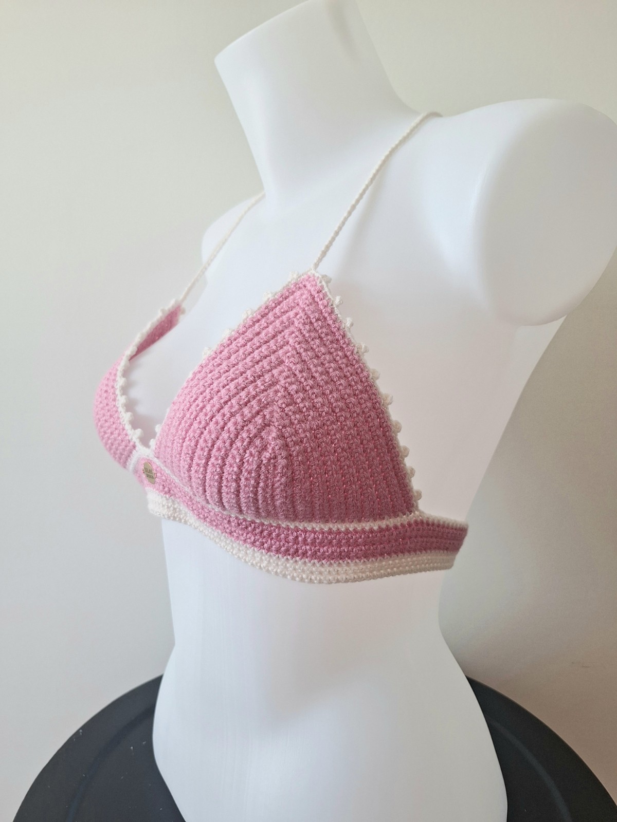 Gehaakt topje | Roze en crème - 135531 Gehaakt topje | Roze en crème