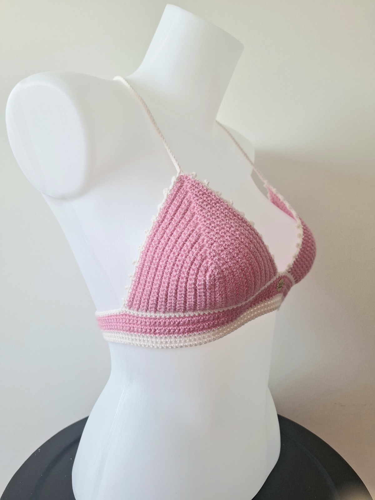 Gehaakt topje | Roze en crème - 135532 Gehaakt topje | Roze en crème
