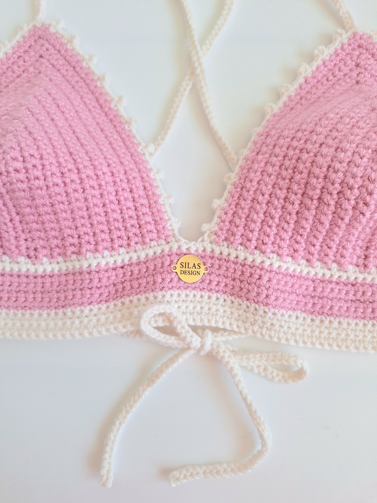 Gehaakt topje | Roze en crème - 135533 Gehaakt topje | Roze en crème