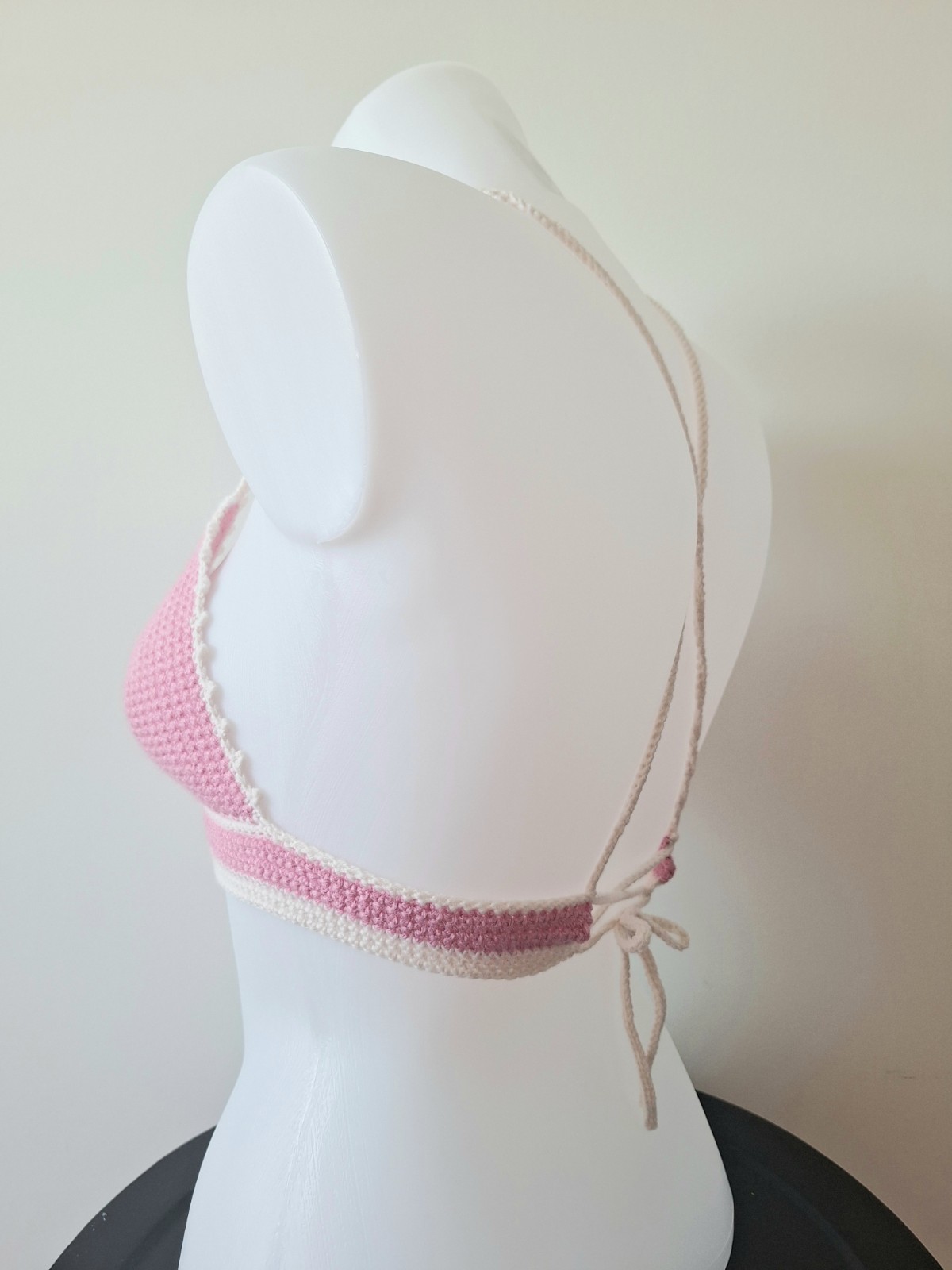 Gehaakt topje | Roze en crème - 135534 Gehaakt topje | Roze en crème