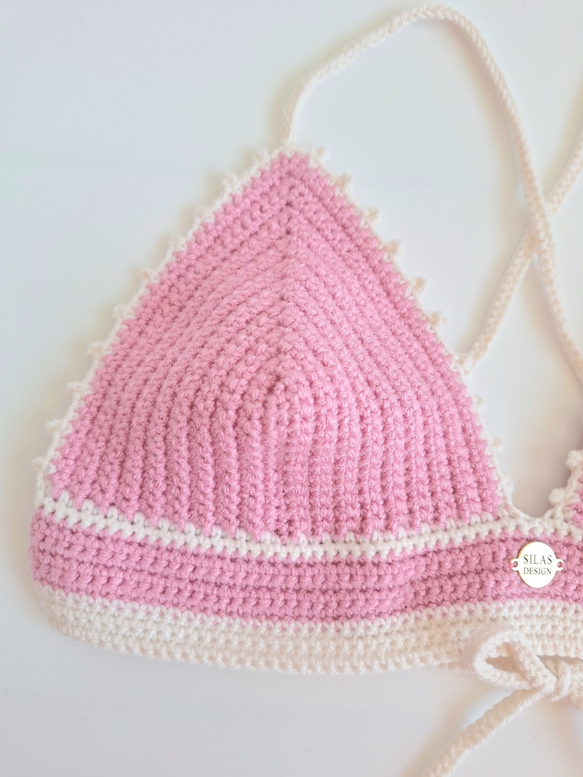 Gehaakt topje | Roze en crème - 135537 Gehaakt topje | Roze en crème