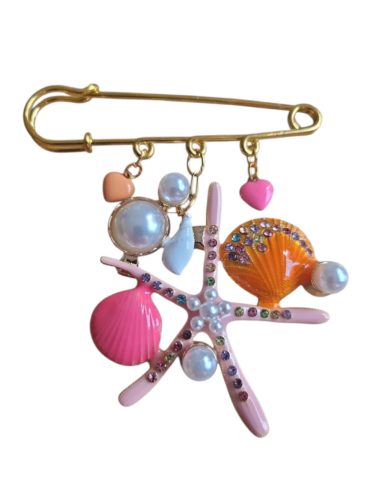 Grote Zeester Roze Broche