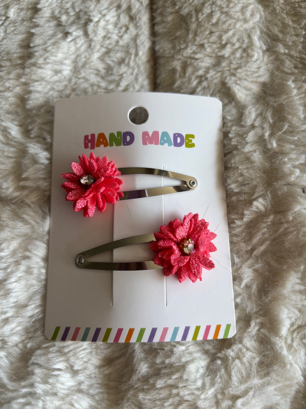 Haarspeldjes met bloemetjes (fuchsia)
