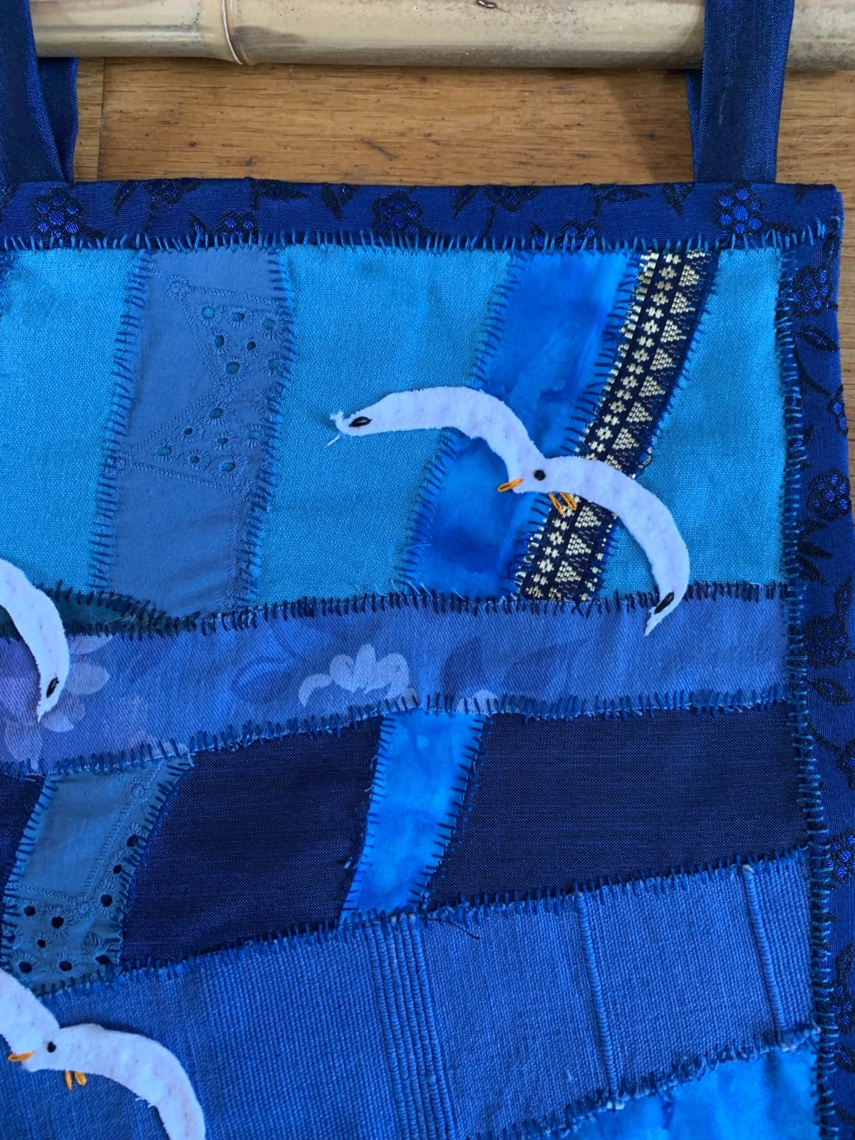 Patchwork wandkleed met meeuwen - 133716 Patchwork wandkleed met meeuwen