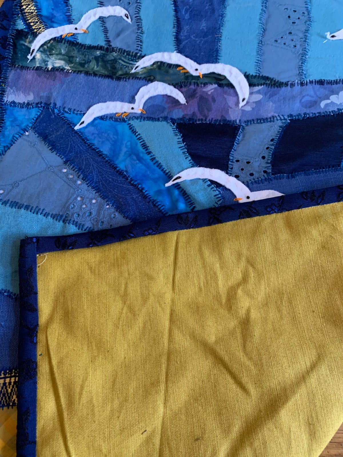 Patchwork wandkleed met meeuwen - 133719 Patchwork wandkleed met meeuwen